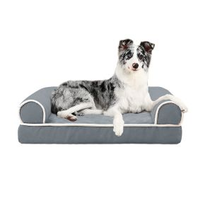 1Pc Dog Bed Pet Bed Sofa Dog Couch Pet Cushion Carpet Mattress With Washable And Removable Cover For Medium Large Dogs (Option: Grey-XL)